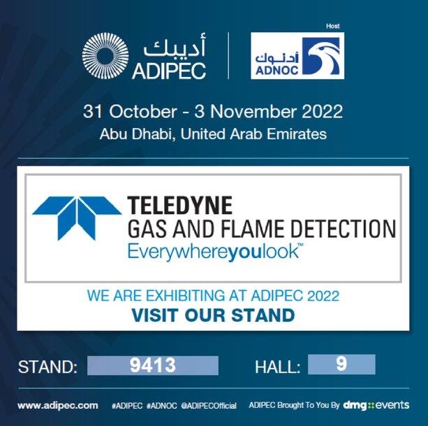 Teledyne Gas and Flame Detection to showcase reliable and performant gas detection solutions at Adipec